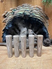 5- Laminated Brown Leaf Color Turkey Call Striker Tops  Drilled for 5/16" Dowels