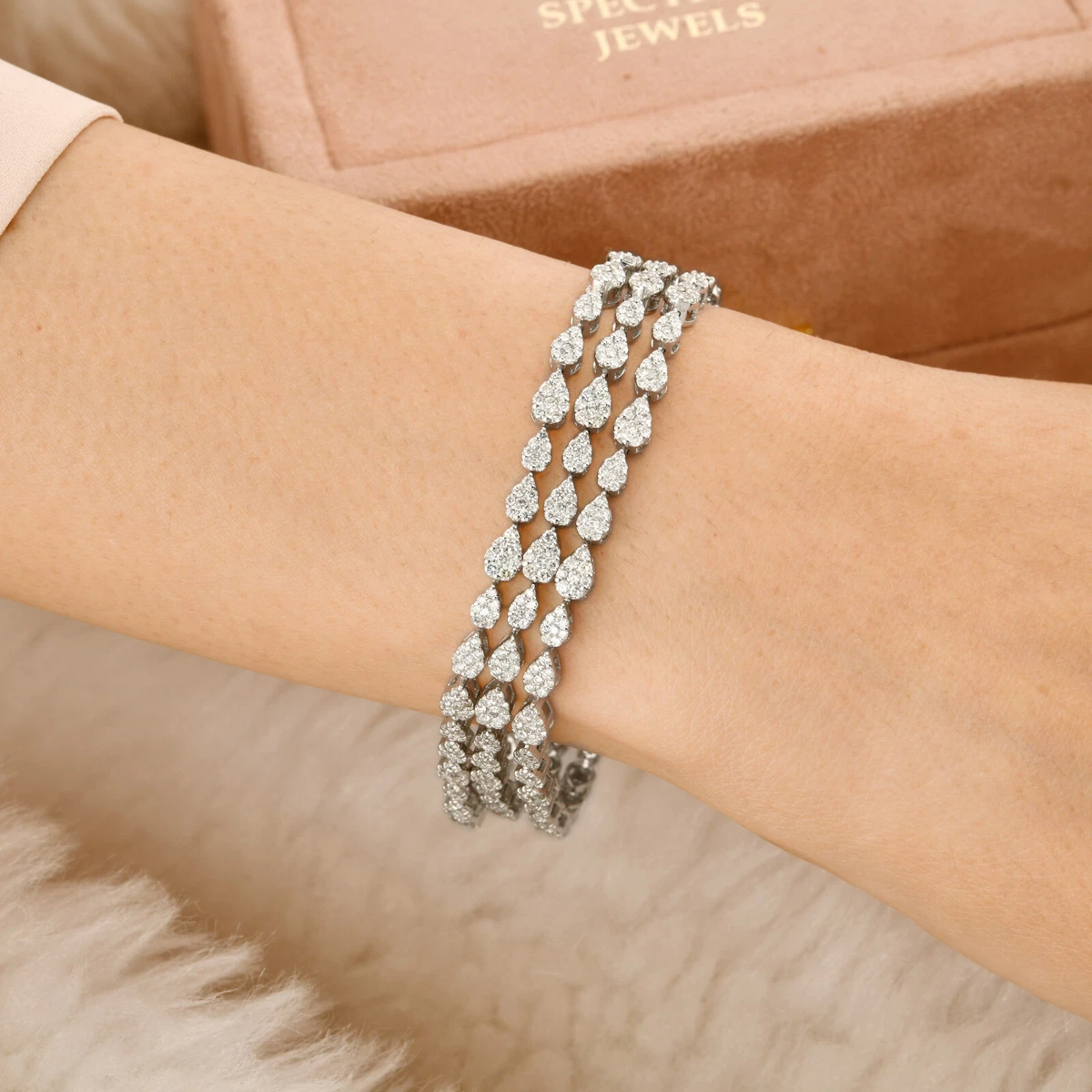 Diamond tennis bracelet deals 10k white gold
