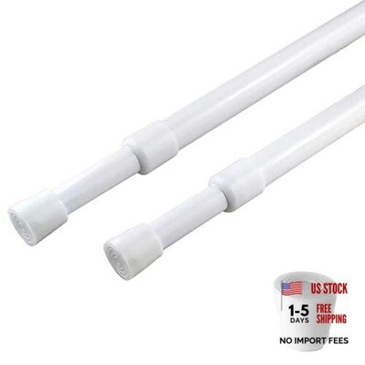 2 Pack Spring Tension Curtain Rod Adjustable 28-43 Inches，5/8'' Diameter，