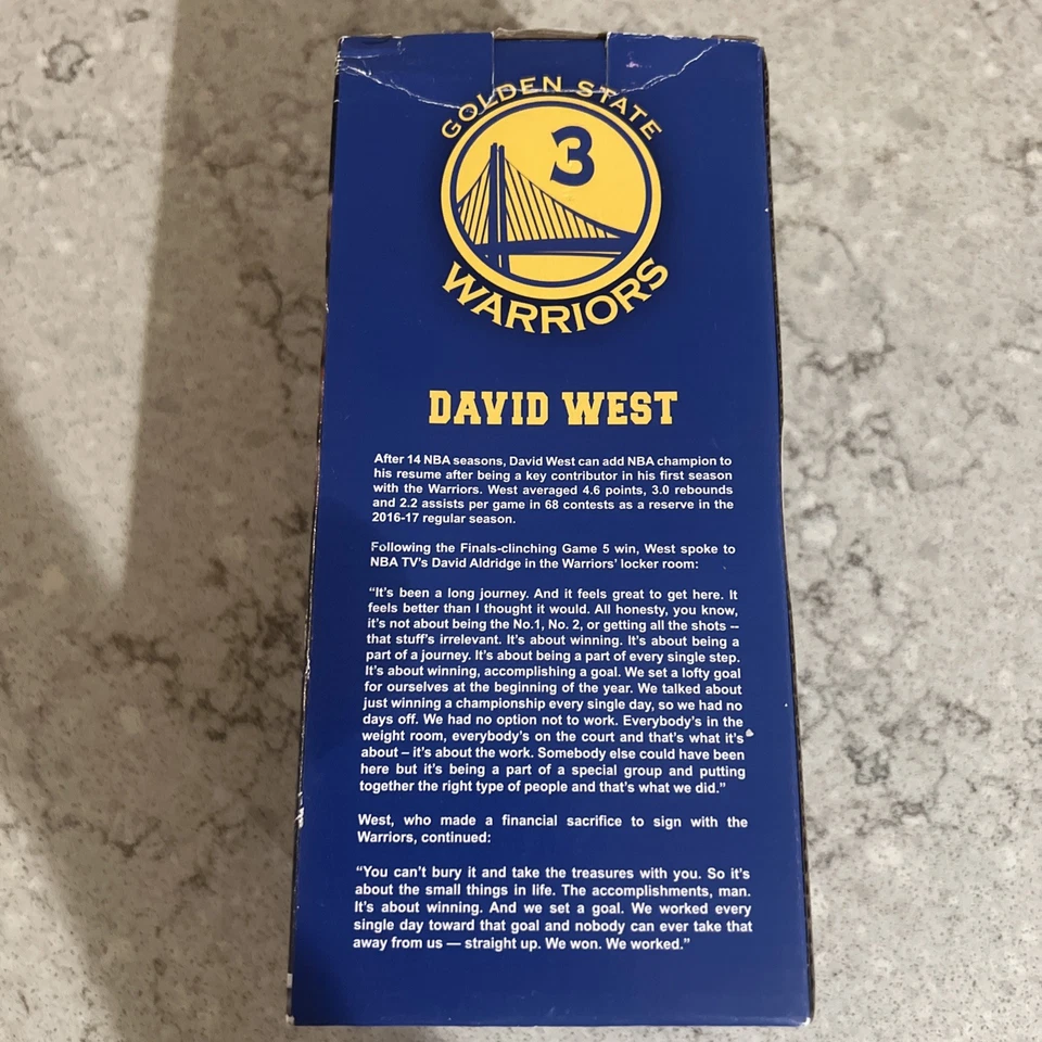 Bobblehead David West Golden State Warriors 2017 Champions Edition  - Imagem 3 de 4