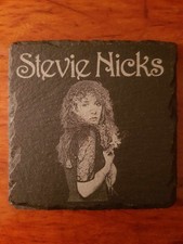 Stevie Nicks Portrait - High Quality Laser Etched Slate Coaster