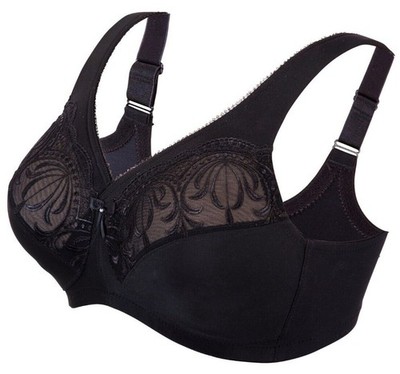 NIP Glamorise  Magic Lift  Embroidered Full-Figure Support Bra 1016 BLACK 48D