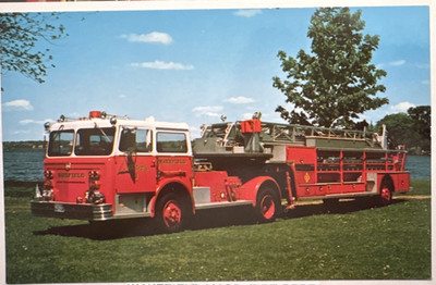 Red Fire Truck / Fire Engine Postcard Photo - Firefighting & Rescue Theme