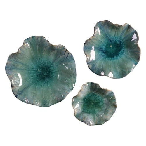 Abella - 17.88 inch Ceramic Flower (Set of 3) - 17.88 inches wide by 3.88 inches - Picture 8 of 10