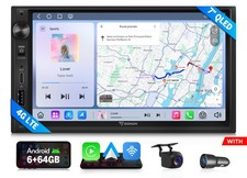 Android Autoradio 7 Zoll Doppel DIN Touchscreen 6+64GB Navigation RDS Radio Wlan