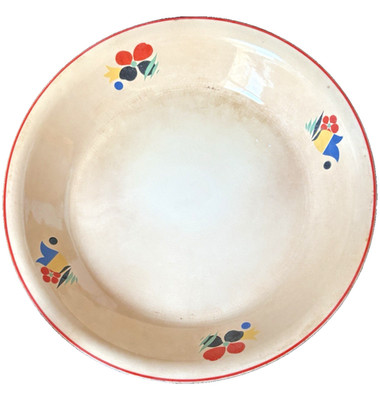 Vintage 10 '' Pie Plate from Universal Potteries Cambridge Circus Flowers Art Dec