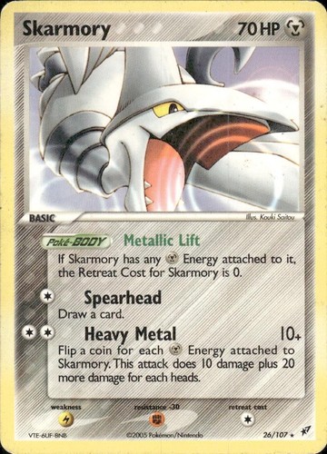 Skarmory 26/107 Rare Deoxys Pokemon Heavily Played