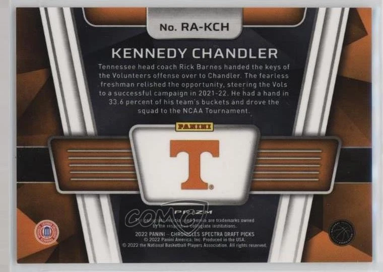 2022 Panini Chronicles Draft Picks Spectra Rise Above Kennedy Chandler Rookie RC - Image 2 of 2