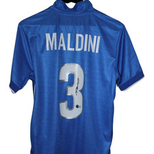 PAOLO MALDINI ITALIA MAGLIA AUTOGRAFATA BECKETT BAS COA SIGNED FOOTBALL JERSEY