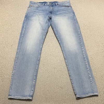 Gap Mens Jeans sz 36x32 Blue Denim Slim Straight Medium Wash Mid Rise Gapflex