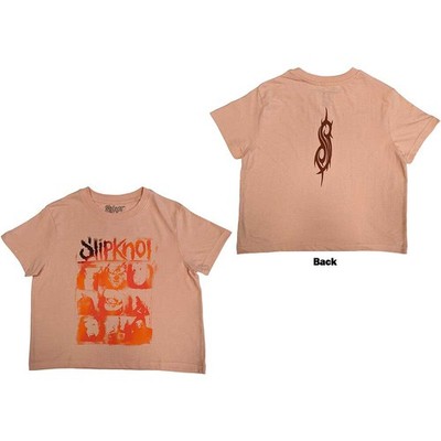 Slipknot Damen Crop Top: The End So Far Faces Grid (Back Print) OFFIZIELL NEU