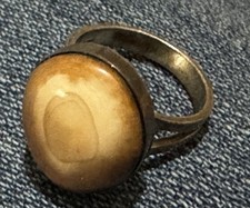 Vintage Southwestern Sterling Silver Agate Stone Ring Size 8