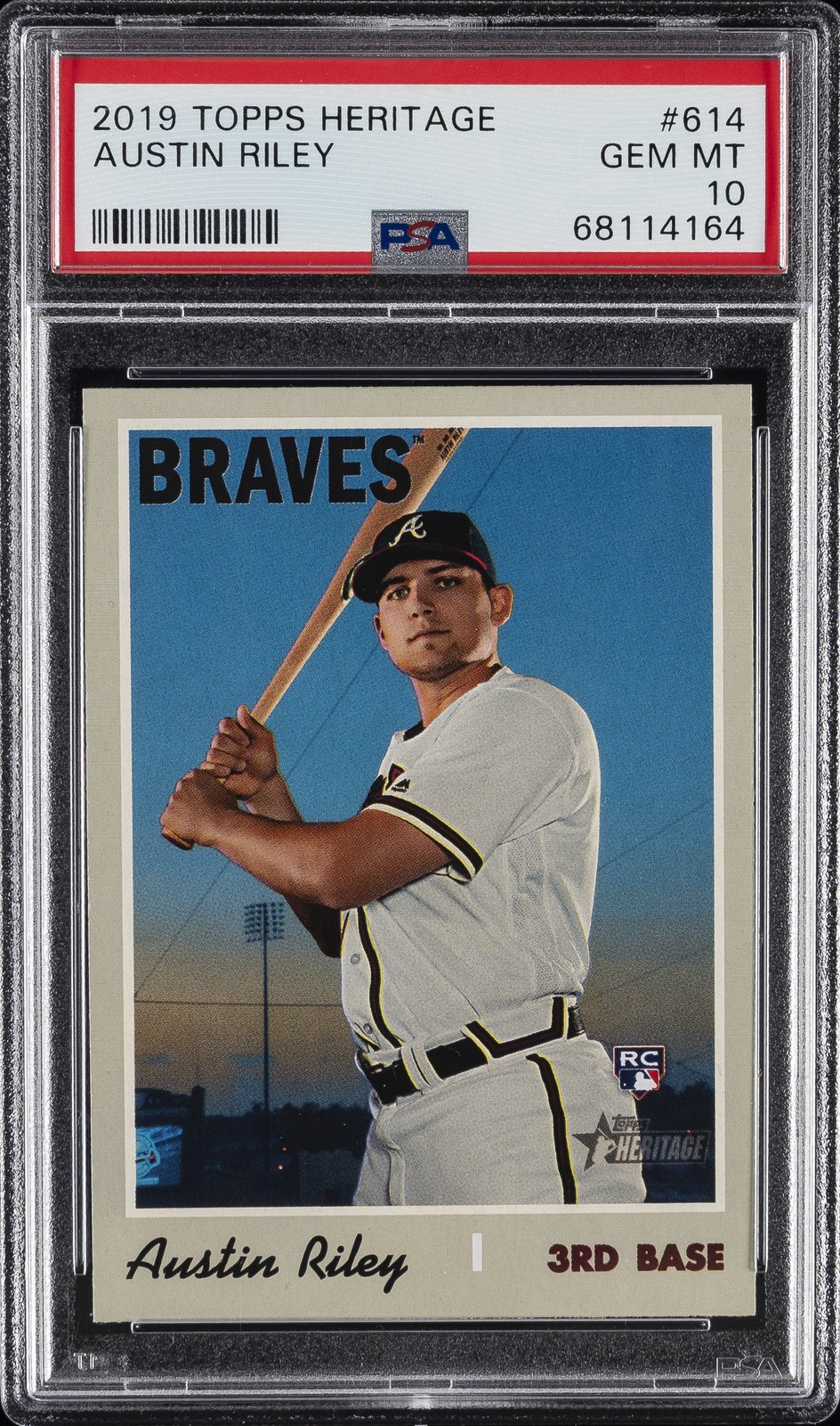 2019 TOPPS HERITAGE #614 AUSTIN RILEY PSA 10