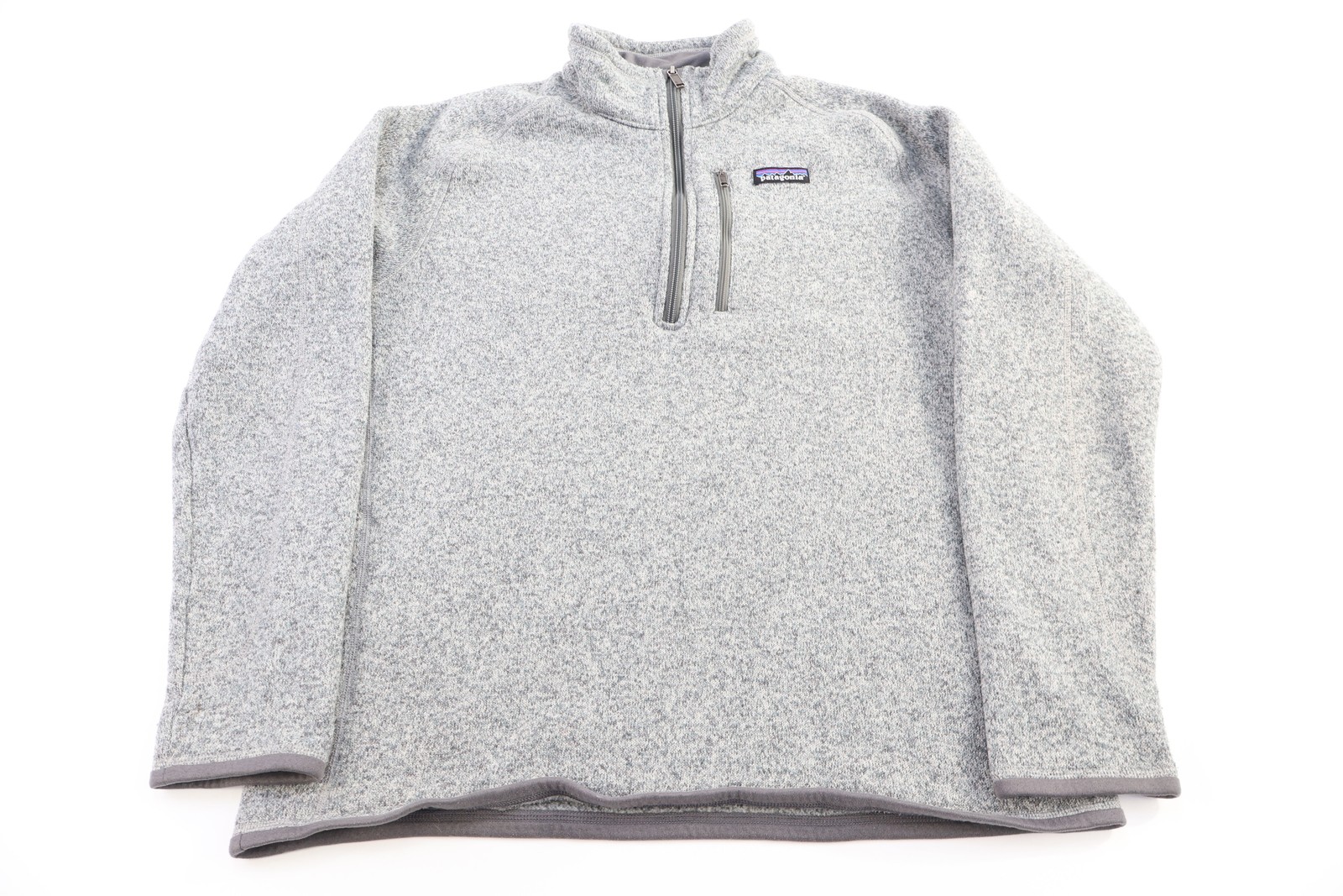 Patagonia Logo Patch Grey Quarter Zip Sweater