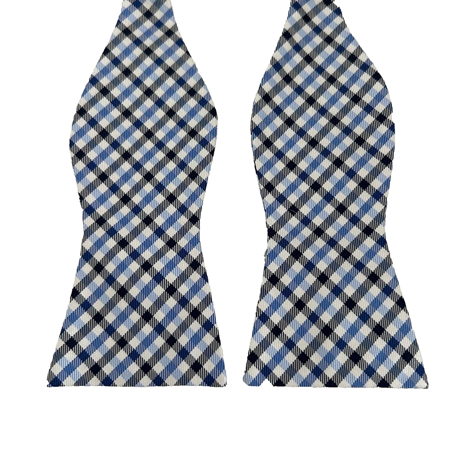 Pajarita Tommy Hilfiger con pajarita azul blanco negro patrón de cuadros de guinga Foto 2 de 2