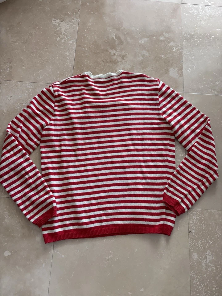 Suéter Etro Hombre Algodón Rayas Rojo Blanco Mediano Vintage Años 90 Foto 2 de 4