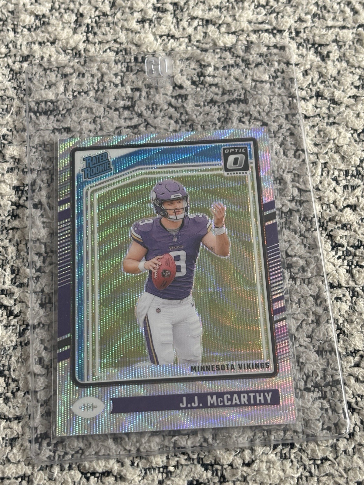 2024 Panini Donruss Optic - Rated Rookie J.J. McCarthy #235 Wave Prizm /300 (RC)