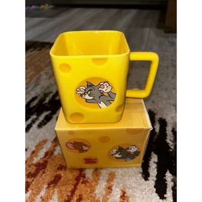 Warner Bros. Tom & Jerry cheese shaped square mug coffee cup NEW