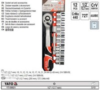 "Yato Werkzeug Satz Sortiment Werkzeugkasten 1/2\" Typ2 12-Tlg YT-38821"