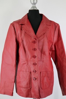 JCCollection rote Leder-Jacke Gr.40/M festes Echtleder Top Zustand