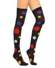 SYYWLYAP Girls Fun Thigh High Socks One Size, Black Polka Dots - 1 Pairs