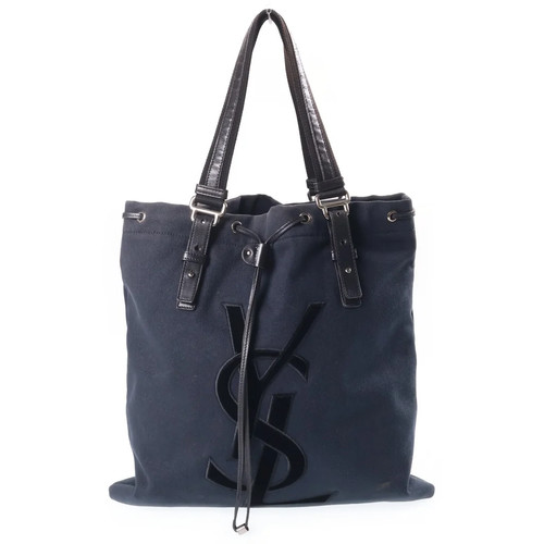YVES SAINT LAURENT Kahala Tote Bag Logo Navy / Black Unisex #BRG1950