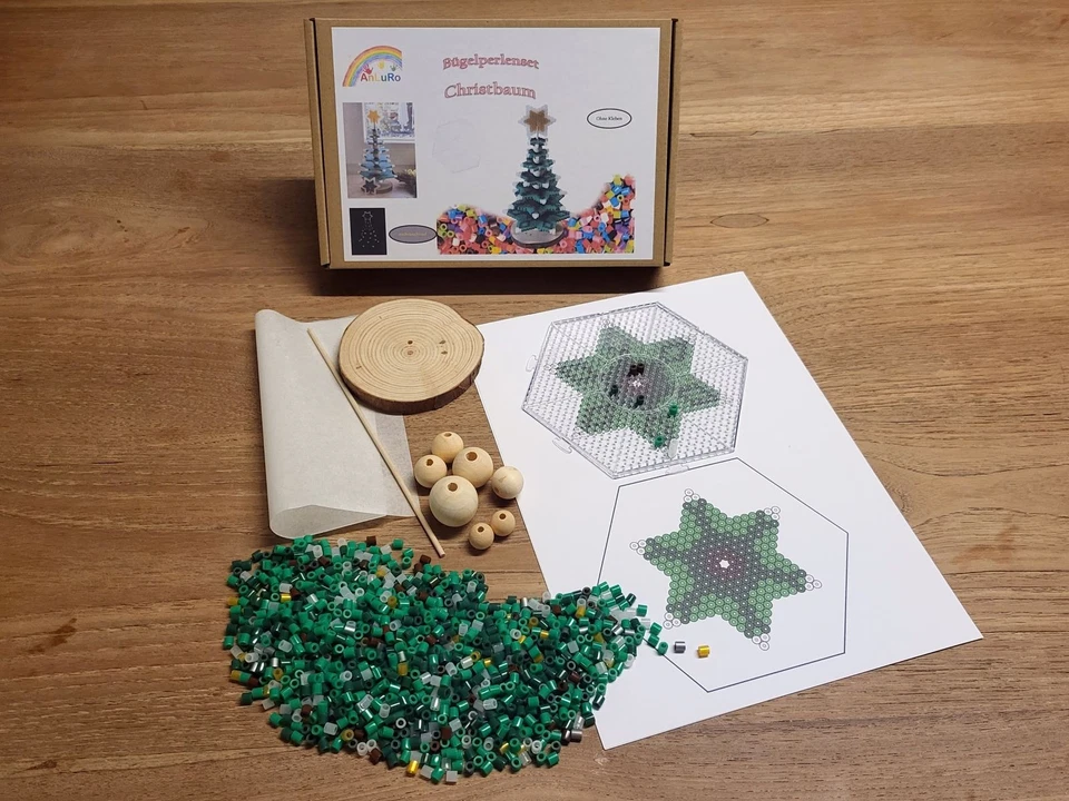 Bügelperlen Set midi - Weihnachten Christbaum 3D 1400 Perlen + Steckplatte - Bild 2 von 4