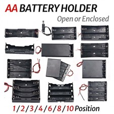 AA Battery Holder Box Case Connector 1 2 3 4 6 8 10 Position Open or Enclosed