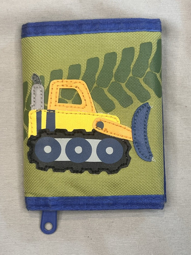 Stephen Joseph Kids Bulldozer Wallet Trifold Construction Vehicle Green