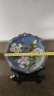 Vintage Chinese Cloisonne Bird/flower Plate w. Stand — photo 3