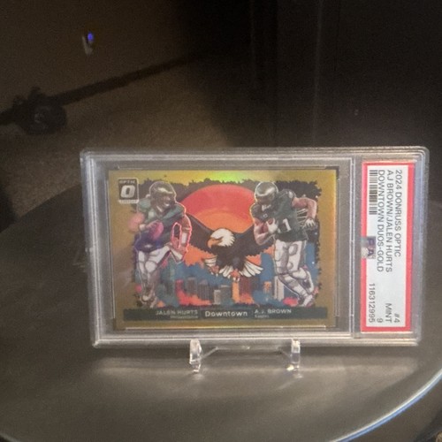 A.J. Brown / Jalen Hurts [Gold] #4 2024 Panini Donruss Optic Downtown Duos card