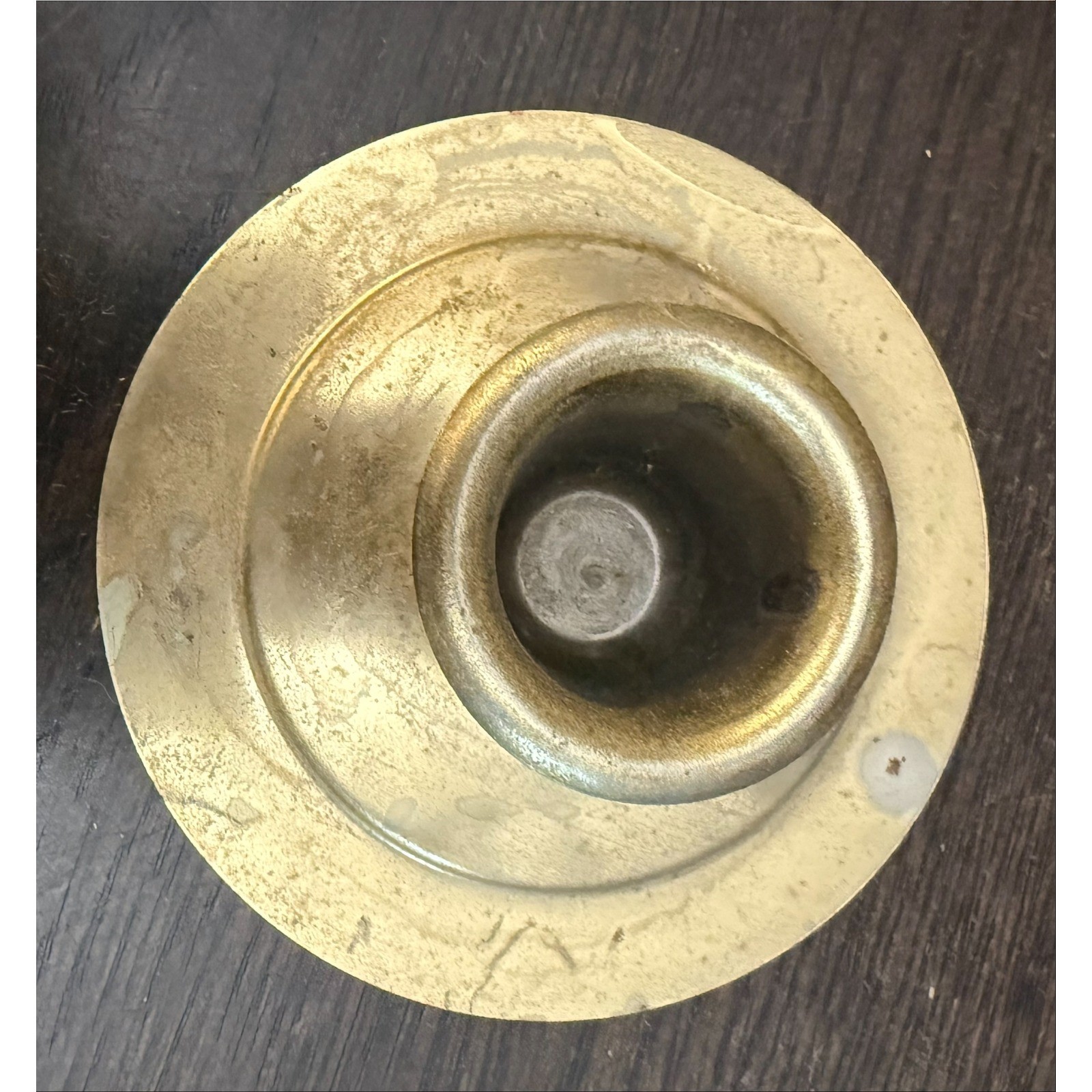 Vintage Brass Candle Holder Round Base Home Decor Table Centerpiece