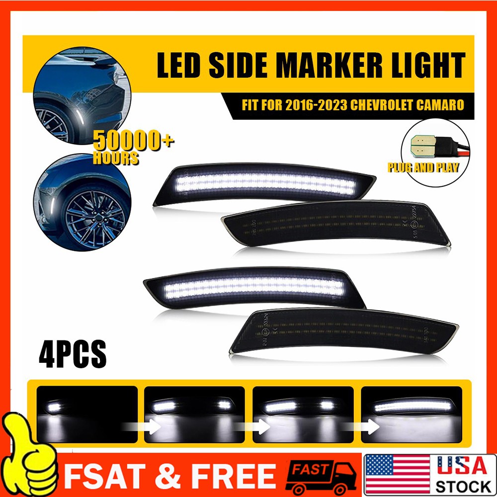 LED Side Marker Light Front Rear For Chevy Camaro LS LT SS ZL1 2016-2024 1-10Set
