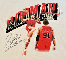 Vintage 90s Dennis Rodman Bulls T-Shirt size XL Rodman Sportswear Made in USA
