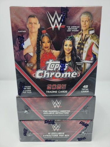2025 TOPPS CHROME WWE WRESTLING MEGA BOX BRAND NEW SEALED (48 Cards) SHIPS ASAP