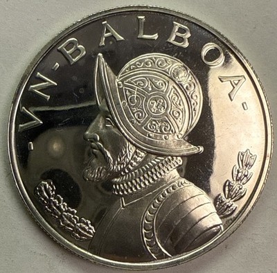 1972 PANAMA SILVER PROOF ONE BALBOA-SAN FRANCISCO Brilliant Luster Low Mintage