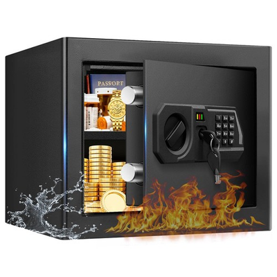 #ad 1.3 Cub Small Safes for Home Use Fire and Water Proof Digital 1.3Cuft Black $97.39
