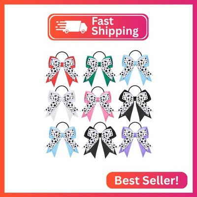 WILLBOND 10 Pcs Soccer Tennis Hair Bows Elastic Sport Hair Tie Ponytail Holder S