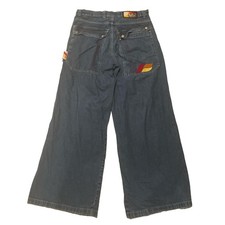 Vintage 90s Kikwear Wide Leg Rave Skater Jeans 33x30 Made in USA 13  Leg Opening