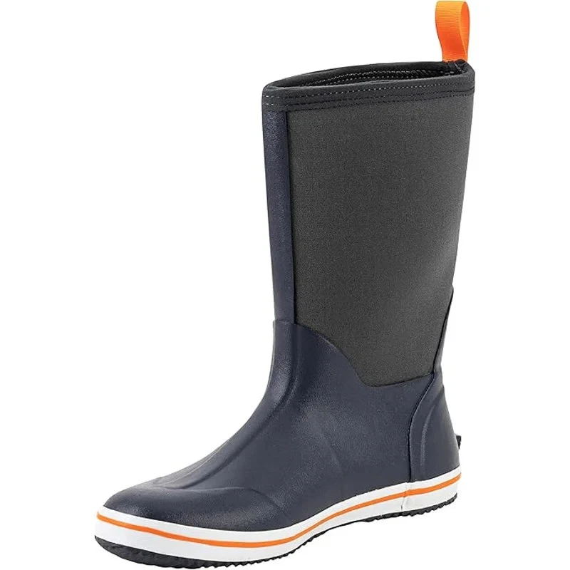 Ubon Mens Size 12 Navy Blue Pull On Waterproof Fishing NonSlip Rubber Rain Boots
