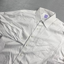 Brooks Brothers Classic Non-Iron Dress Shirt White Supima Cotton 16.5-36 Mens