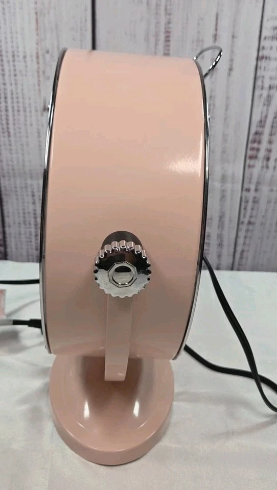 Ventilador Nautica Home rosa redondo metal aparência retrô 2 velocidades silencioso 10" - Imagem 4 de 4