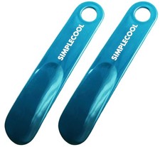 SIMPLECOOL Plastic Shoe Horn, Portable Travel Horns. 19cm, Blue/7.5"