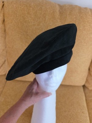 ERIC JAVITS Black Faux Suede Beret Hat Lined | eBay