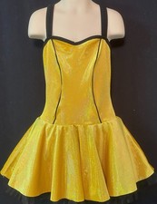 Curtain Call Costumes Sleeveless Yellow and Black Dress Sparkles Size Medium