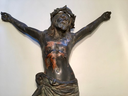 Korpus Christi / Grosse antike Jesus Christus Figur /Zinn 1880 - 1890 / 8 Kilo - Bild 12 von 24