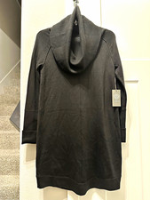 Vince Camuto Black Knit Cowl Neck Sweater Dress Raglan Long Sleeve S