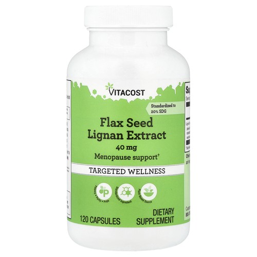 Flax Seed Lignan Extract, 40 mg, 120 Capsules