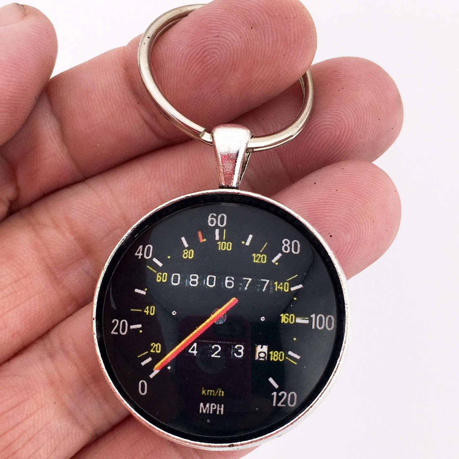 Vintage Volvo 120 MPH Speedometer 1.2" Diameter Keychain