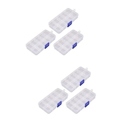  6 stücke 10 grids kunststoff organizer box clear schmuck lager container